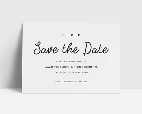 Personalised save the date wedding cards